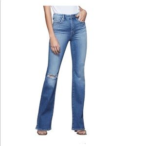 Good American Good Flare Split Hem Flare Jeans